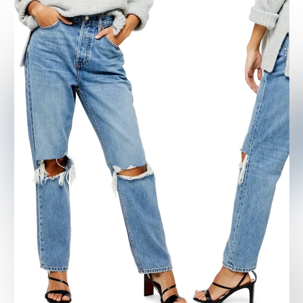 Topshop Ripped Dad Jeans